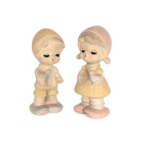 1960s Vintage UCTCI Trixi & Poppet Kissing Cousins Figurines - Stoneware